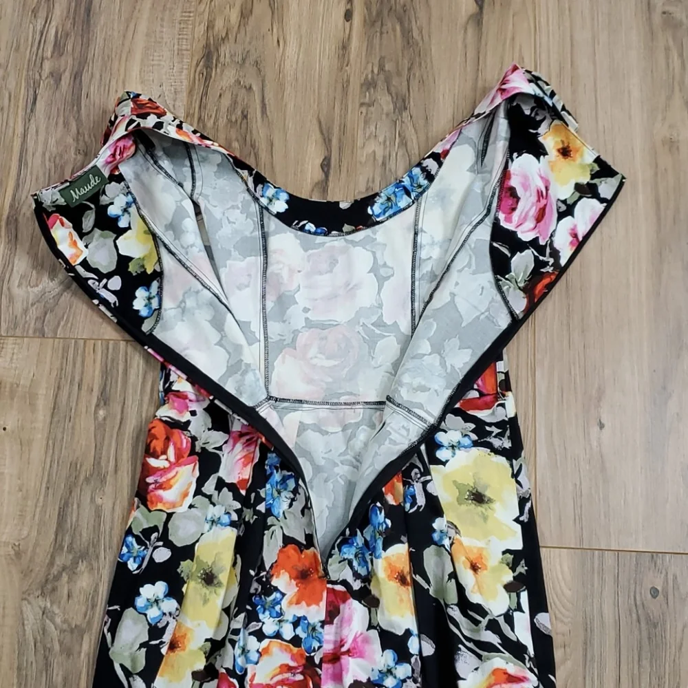 Maude Black with Colorful Flower Dress